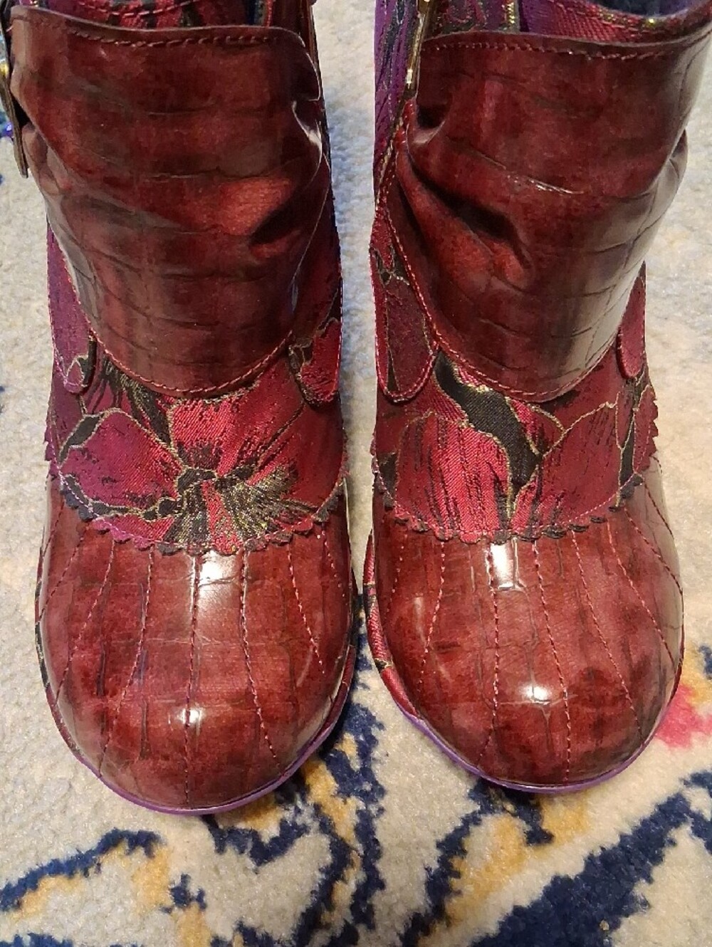 Irregular Choice Miaows, Maroon Gold Purple, Size 9/9.5 - Picture 8 of 11